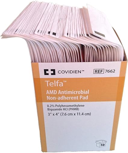 Amazon Com Telfa 7662 Antimicrobial Non Adherent Pad Pack Of 50 Health Personal Care