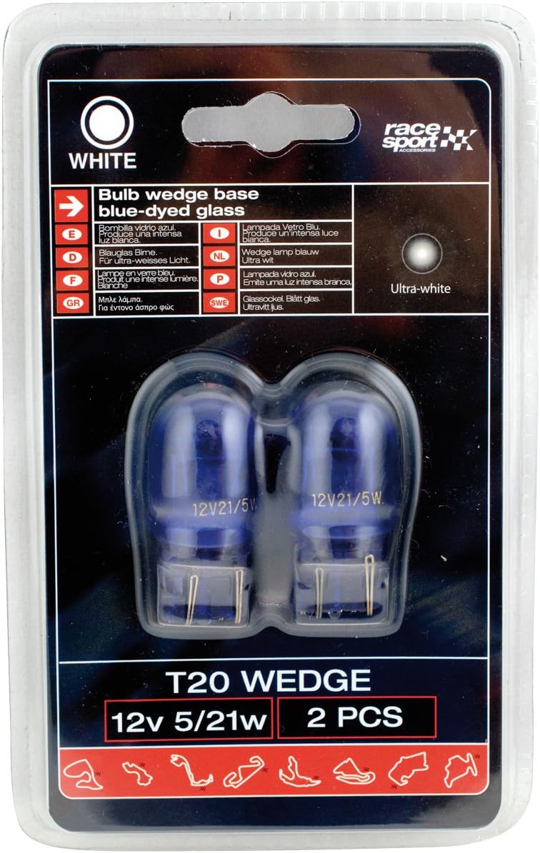 SUMEX LIT0524 Ultra White Wedge Glass Bulbs T20 12 V/ 5-21 W - Blue, Blue,White - Image 3