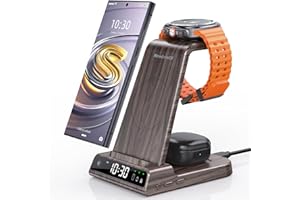 NEOTRIXQI Wireless Charger for Samsung Charging Station, 3 in 1 Android Phone Charger for Samsung Galaxy S25 Ultra/S24 Ultra/S23/Z Fold7/Flip7, Galaxy Watch 8/8 Classic/Ultra/7/6/5, Galaxy Buds 3 Pro/3