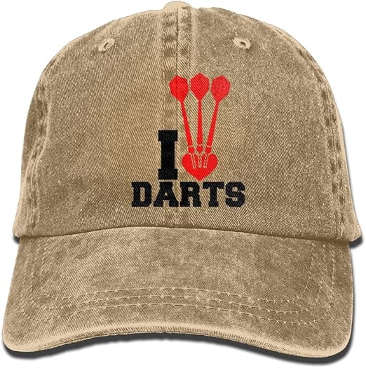 I Heart Darts Throwing Sport Dartboard Unisex Flat Bill Hip Hop Cap Baseball Hat HeadWear