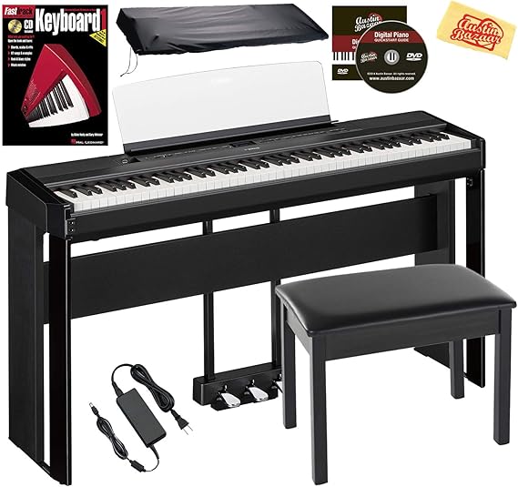 Yamaha P515 88Key Digital Piano Black Bundle with