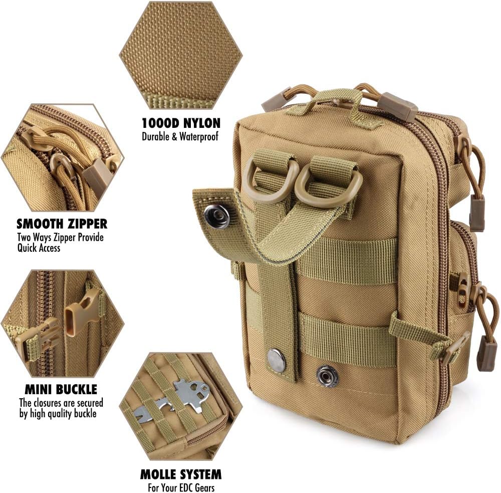 LIVANS Tactical Molle Utility Pouch, EDC Tool Pouch Tactical Phone Pouches Mini Waist Pouches Medical EDC IFAK Pack Mini Design of 3-Day Assault Backpack : Sports & Outdoors