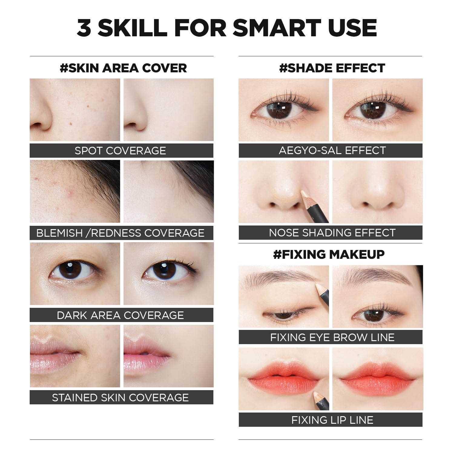 THESAEM Cover Perfection Concealer Pencil – Non Comedogenic spot Eraser - Conceal Blemish,Aging Spot,Acne&Freckle – Multi-Use Under Eye Concealer for Dark Circle,2g (1.5 Natural Beige)