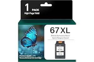 Printer Ink 67XL Ink Cartridges Encre for HP 67 Ink Cartridges Black for HP Ink 67 Work with DeskJet 2700 2755e 2734e 4100 En