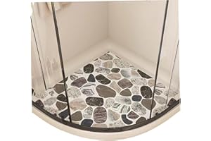 Corner Shower Mat, 22x22 Inch Water-Absorbent Non-Slip Shower Mat, Curved Fan-Shape Loofah Shower Mat, Quick Drying Bathroom 