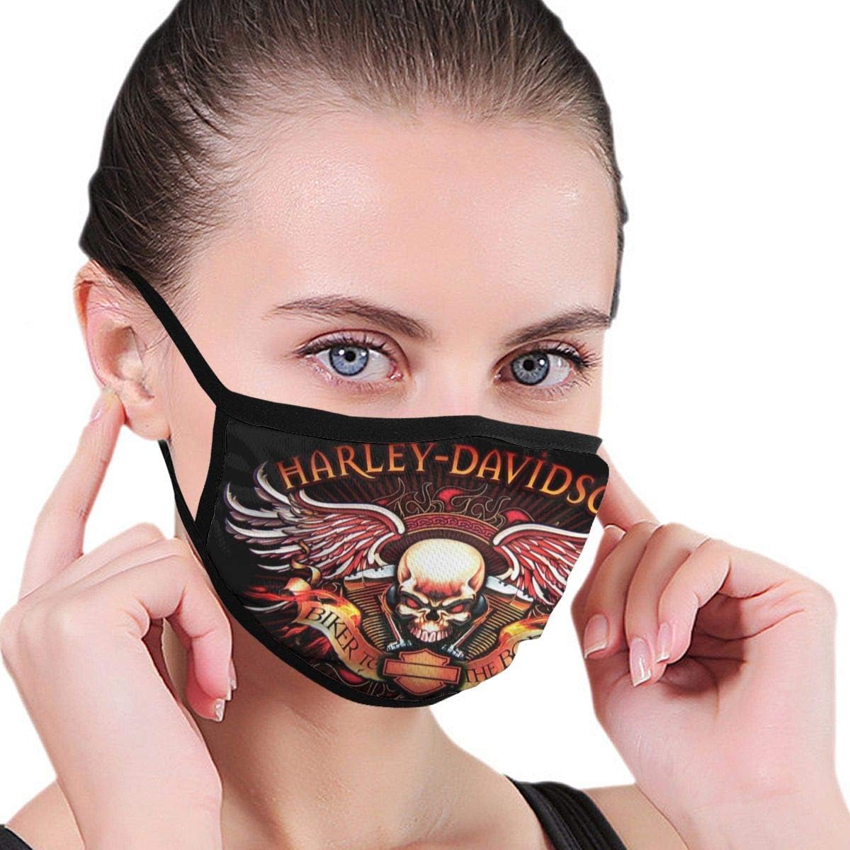 Women Men Breathable Protective Dust Half Face Mouth Mask Fashion Costume Mask for Halloween Christmas Birthday Party- Motor Harl-ey Davidson9