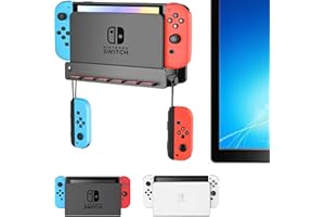 SOKUSIN Wall Mount for Nintendo Switch - Wall Mount Kit Shelf Stand Accessories for Nintendo Switch and Switch OLED to Safely Store Your Switch Console, Dock, Games,Controller Near/Behind TV(Black)