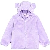 Toddler Girls Boys Fleece Hoody Jacket Zip Up Teddy Coat Warm Winter Outwear