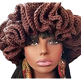 ROYALEAD Handmade Crochet Bucket Hat for Woman Teen Outdoor Commute Fisherman Hat Ruffled Brim Winter Windproof Carnival Hat