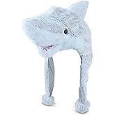 Puzzled Brown Moose Plush Hat - Super Soft Warm Hat With Ear Flaps, Cozy Fleece Winter Hat For Kids & Teens - One Size