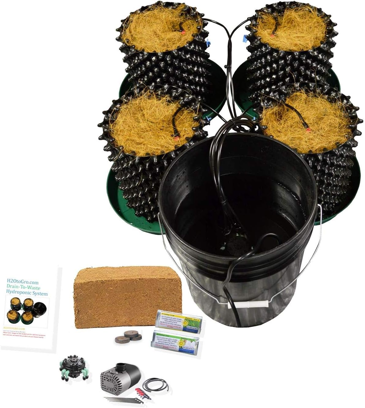 (4) Air Pot Plant Germination & Propagation Drain to Waste Cococoir kit H2OtoGro