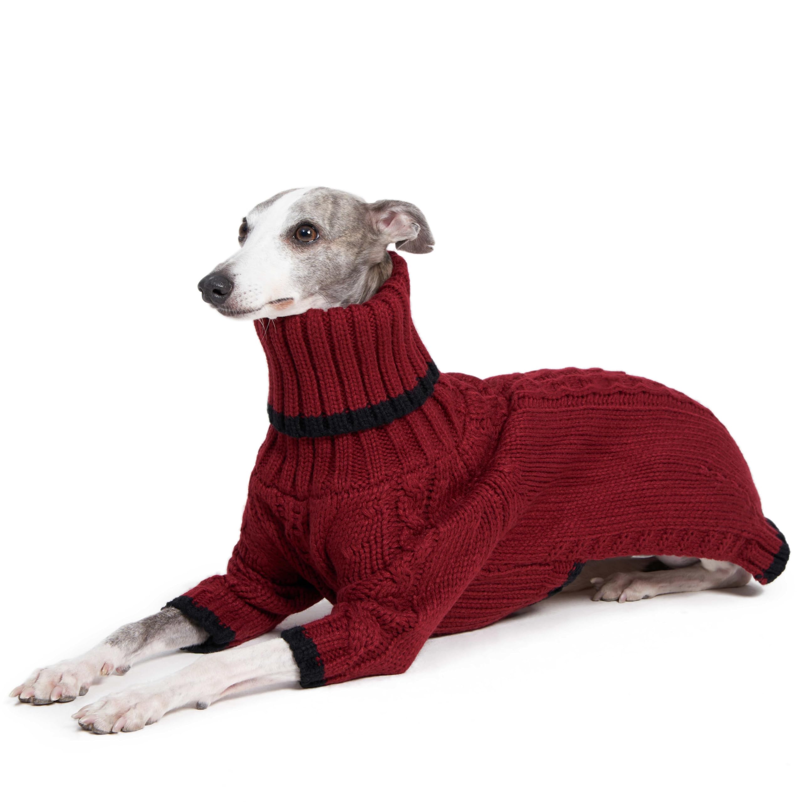 Photo 1 of ESCCBOO Italian Greyhound Clothes, Warm Sweater for Whippets, Dog Onesie, Two-Legged Turtleneck Warm Sweater for Small Medium Dogs (Large, Red)