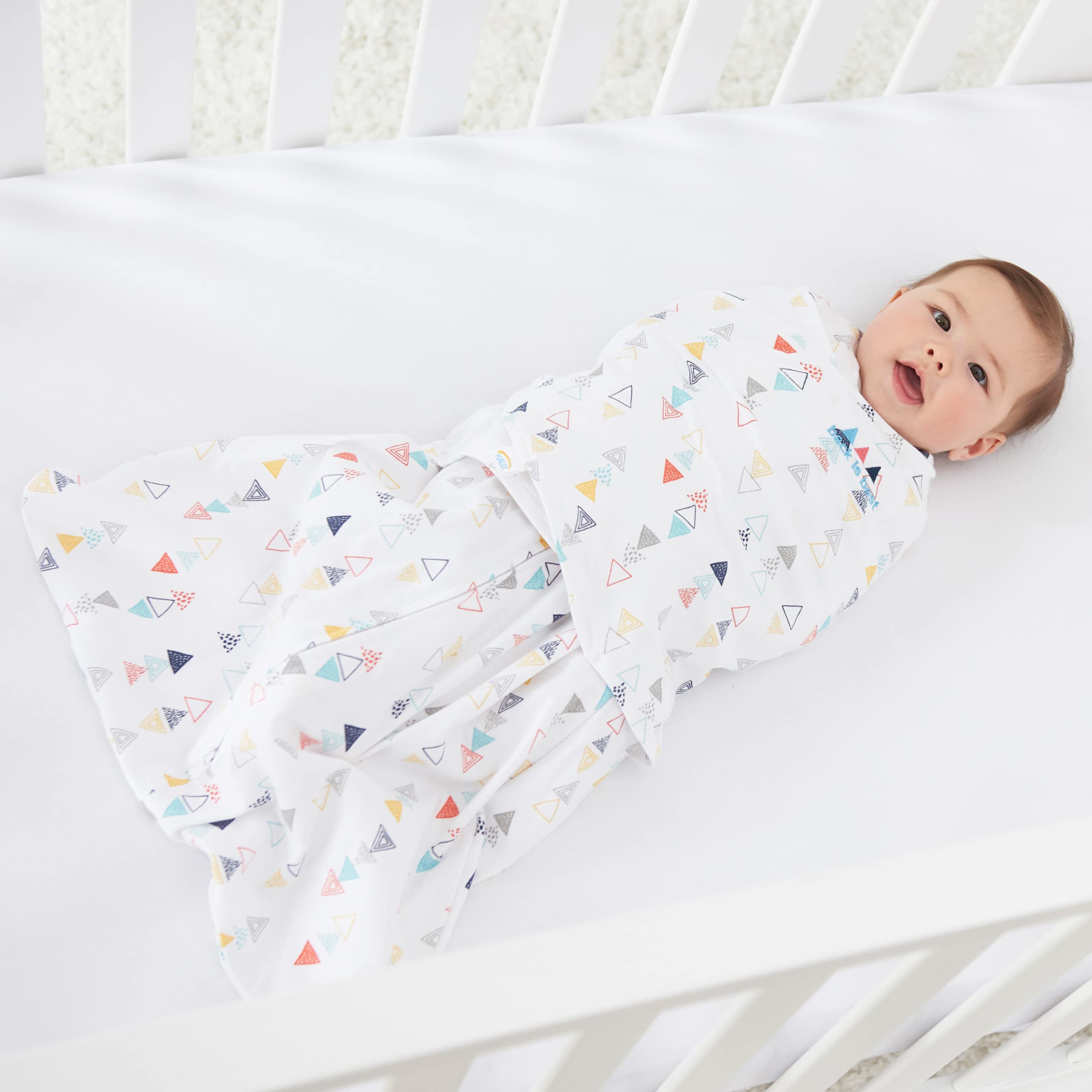 HALO Sleepsack Swaddle, 100% Cotton, Triangle Neutral, Multi, Small