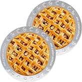 2 Pack Pie Crust Shield for Baking, Aluminum Pie Crust Protectors for Edge | Fits 9.5 Inch to 10.5 Inch Pie Plates, Non-Stick Aluminum, Ideal for Thanksgiving Christmas Home Kitchen Bakers