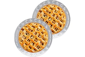 Sel Natural 2 Pack Pie Crust Shield Aluminum Non-Stick Pie Crust Protectors for Edges for Baking, Fits 9.5 Inch to 10.5 Inch Pie Plates, Ideal for Thanksgiving Christmas Home Kitchen Bakers (2)