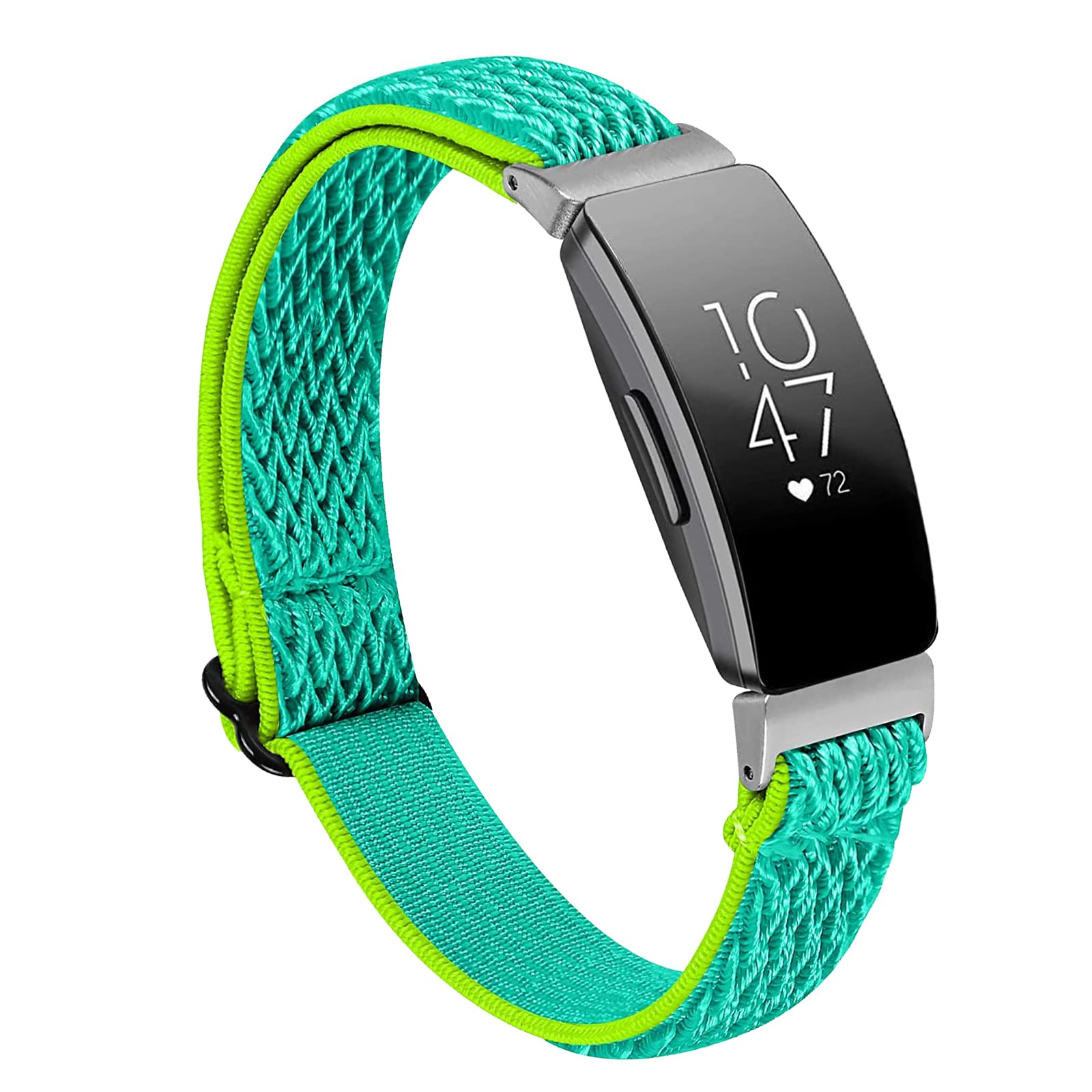 Miimall Sport Strap Compatible with Fitbit Inspire 2/Inspire HR/Inspire, Soft Nylon Elasticity Wristband Slim Skin-Friendly Adjustable Replacement Breathable Band Women Men for Fitbit Luxe-Yellow blue