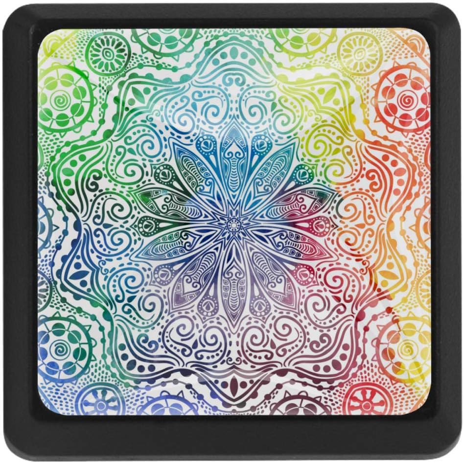 Farbe handgemalte Blumen Quadratische Schubladenknöpfe Kristallglas 3D