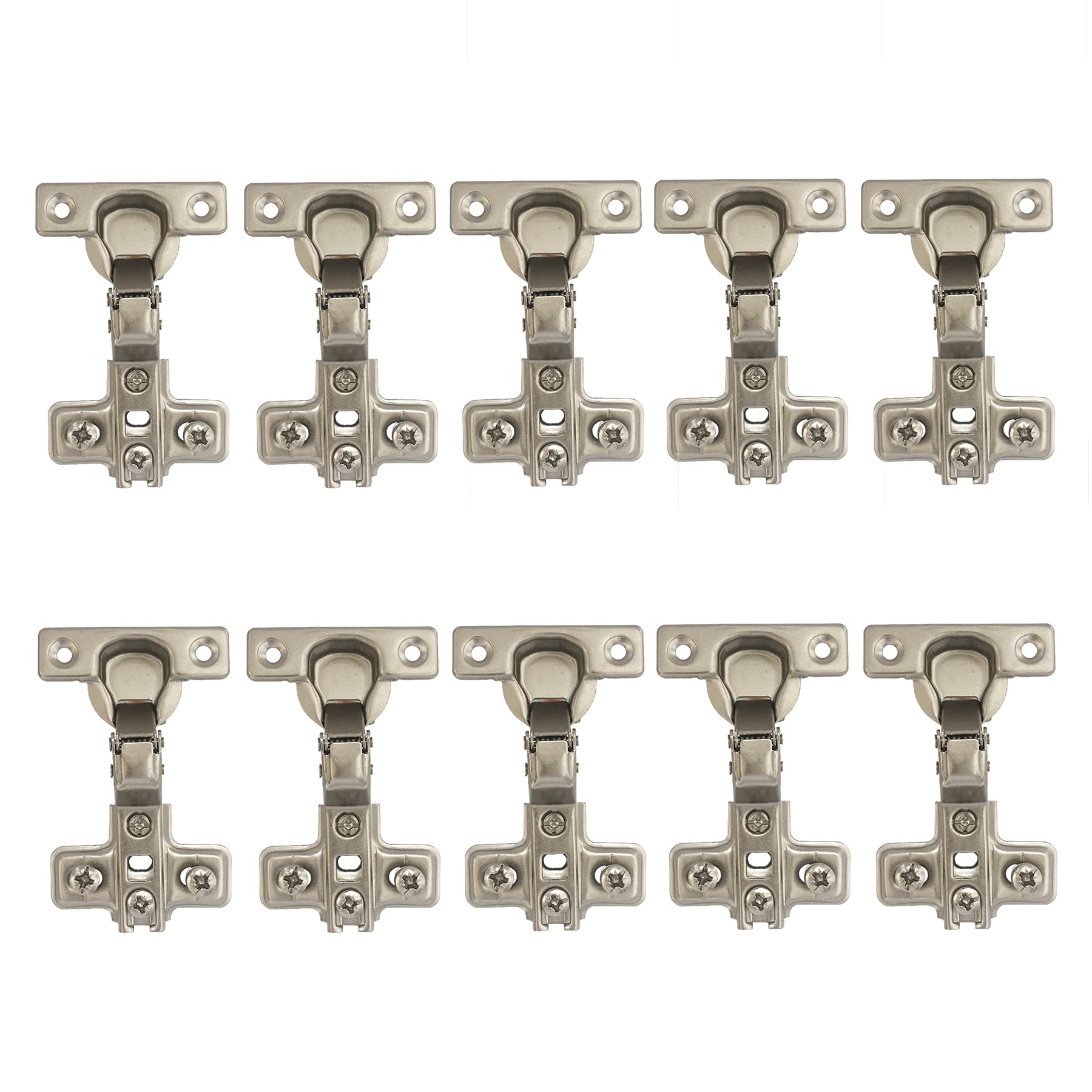 LIKERAINY 95 Degree Inset Hinges 26mm Without Damper Slide on Assembly Kitchen Cabinet Cupboard Wardrobe Door Hinge Pack of 10