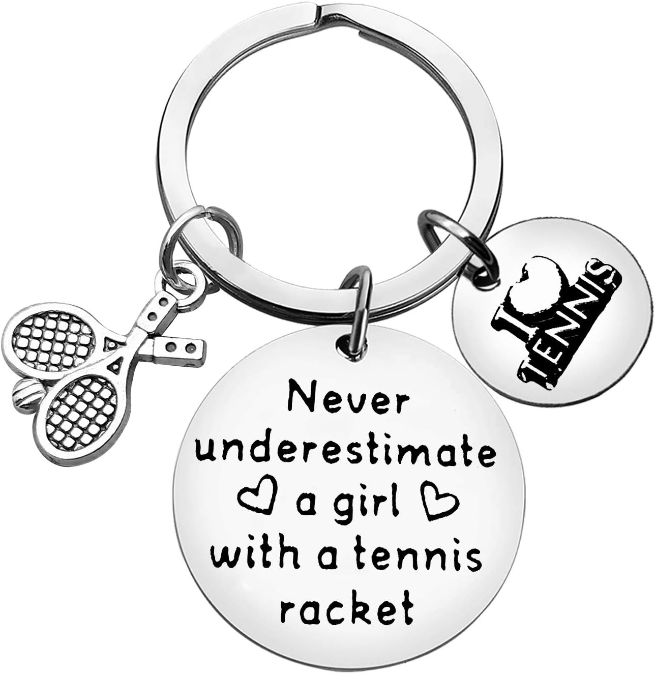 Vadaka Tennis Lover Keyring Keychain for Women Inspirational Gift for Tennis Keychain Keyring Christmas Birthday Graduation Present for Women