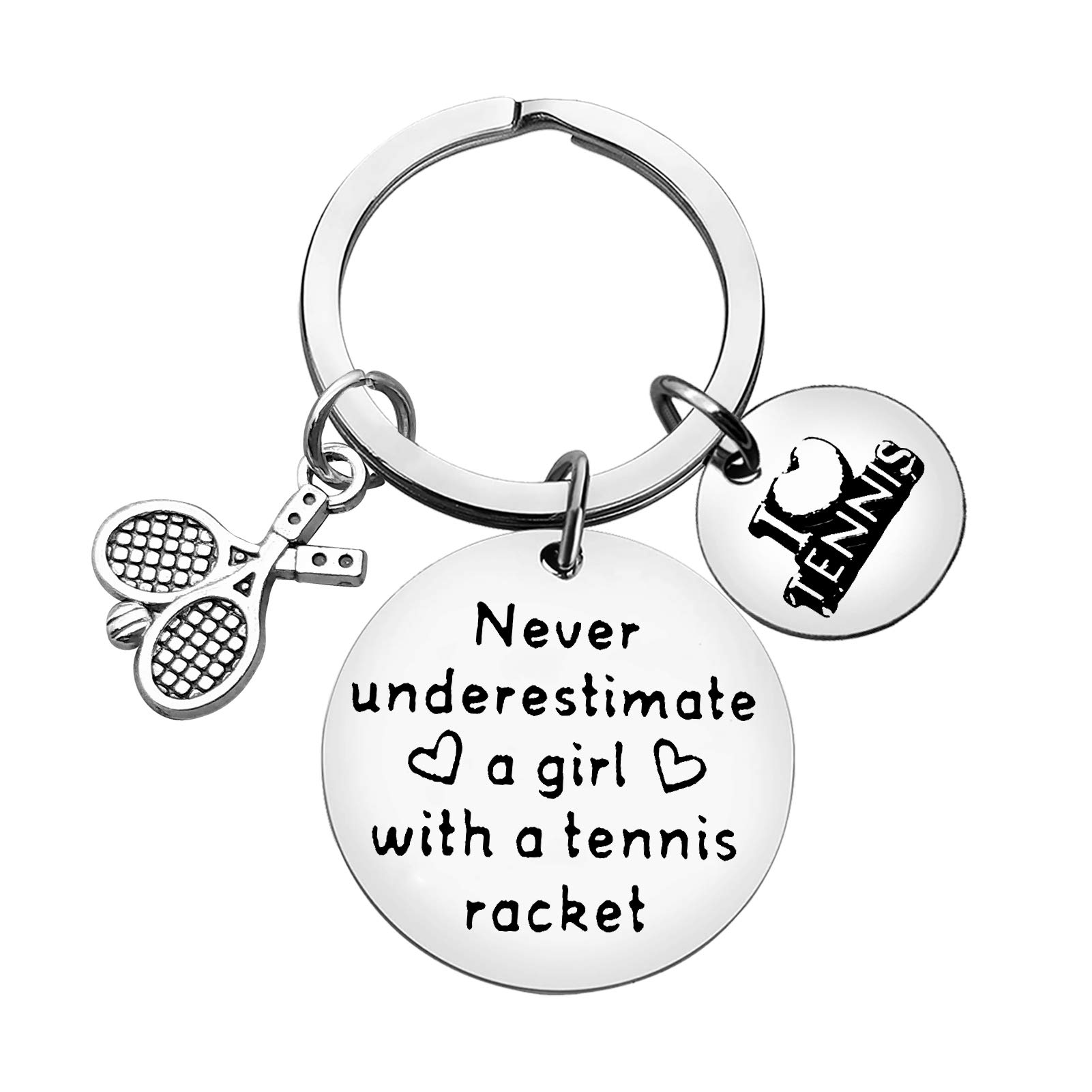 Vadaka Tennis Lover Keyring Keychain for Women Inspirational Gift for Tennis Keychain Keyring Christmas Birthday Graduation Present for Women