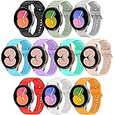HSWAI 10 Pack No Gap Band Compatible with Samsung Galaxy Watch 7 6 5 4 FE Band 40mm 44mm/Galaxy Watch 5 Pro 45mm/Galaxy Watch 6 4 Classic 43mm 47mm 42mm 46mm for Women Men