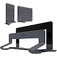 Macally Vertical Laptop Stand for Desk | Laptop Holder Vertical | MacBook Stand Closed (Pro/Air) Save Space and Improve Airflow