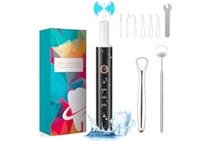 HassoKon Teeth Cleaning Kit for Adult, Electric Teeth Cleaning Tools with LED Light,4 Adjustable Modes 3 Repalceable Heads, R