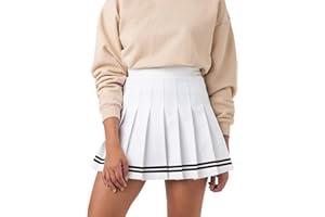 SCKTOO Womens Girl High Waisted Pleated Tennis Skirt School A-Line Skater Skirts with Lining Shorts