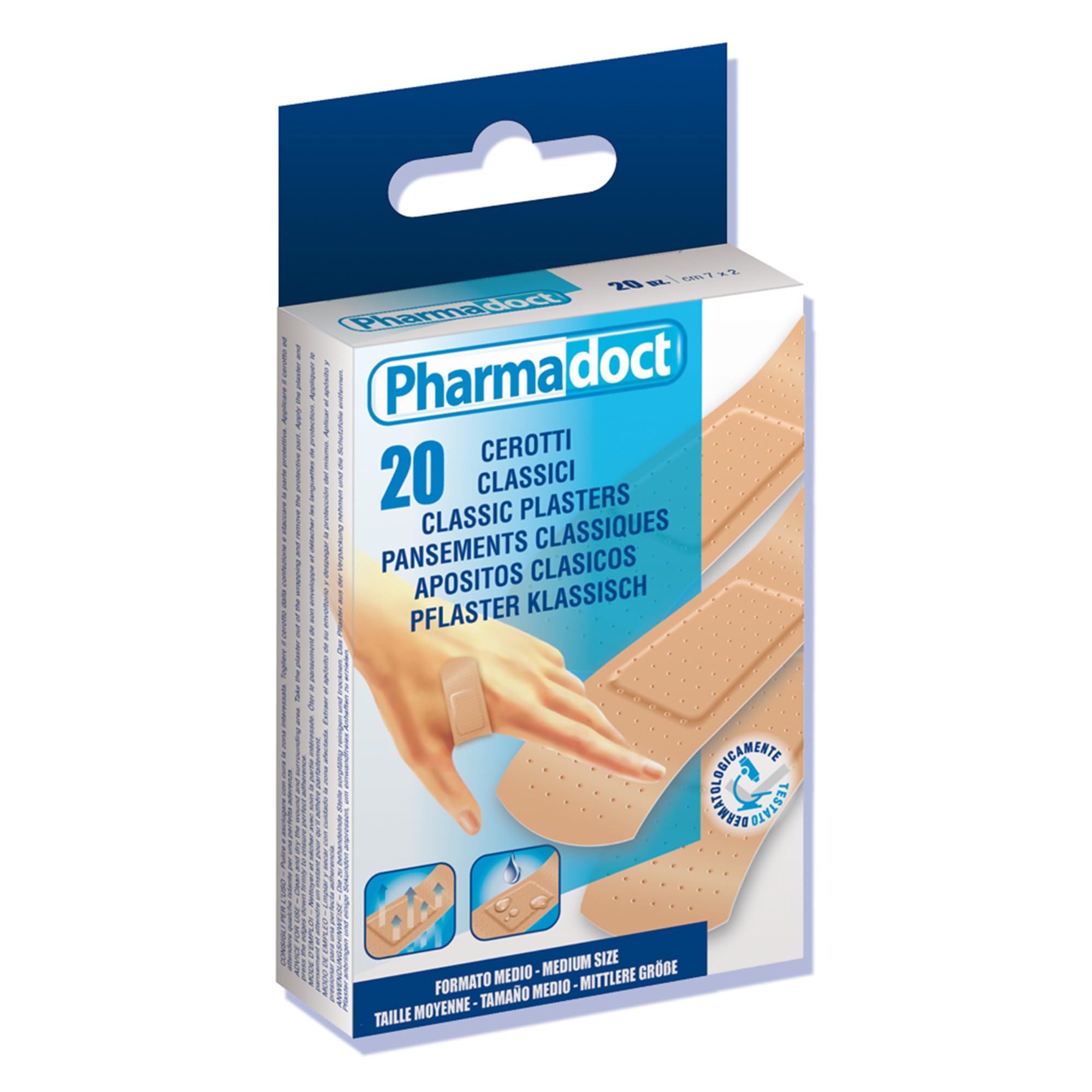 Pharmadoct Classic Plasters, 7 cm x 2 cm - 12 boxes of 20 pcs