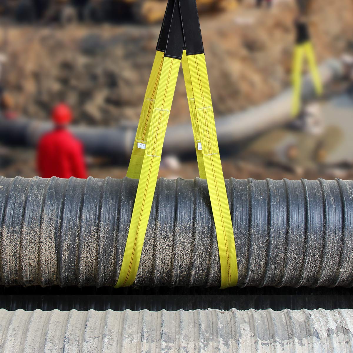 Lift Sling Straps, JCHL 6.5'X2'' Heavy Duty Flat Eye Lift Sling 13,000