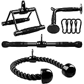 Yes4All Cable Machine Attachments for LAT Pulldown Rows &amp; Triceps Exercises | Versatile cable attachment set for rows, pulldowns and tricep exercises, with bar and rope options across variations