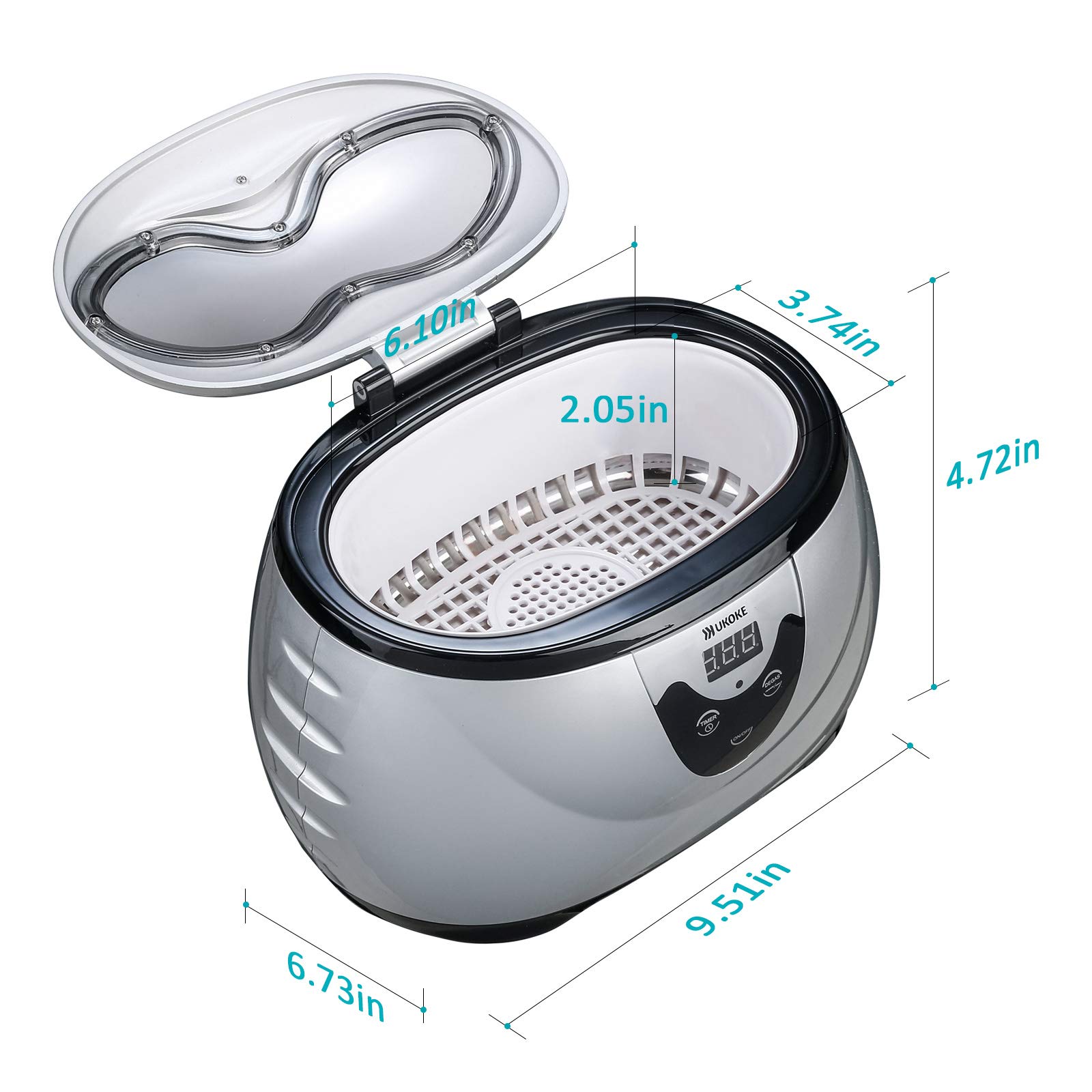 Ukoke, UUC06S, Ultrasonic Cleaner, Professional Ultrasonic Jewelry