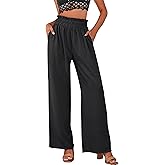a.Jesdani Women's Pants Casual Loose High Waist Wide Leg Palazzo Pants Trousers with Pockets,S-2XL