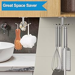 Funnacle 1pcs Under Cabinet Hooks Rotating Kitchen