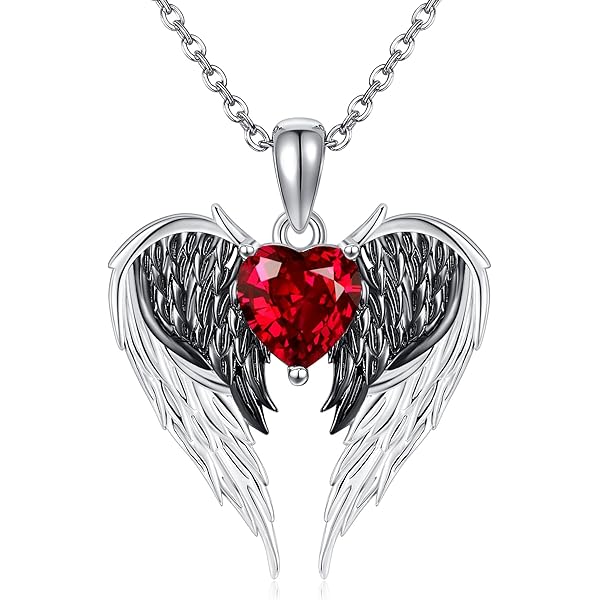 Amazon.com: AXOMY Angel Devil Necklace 925 Sterling Silver