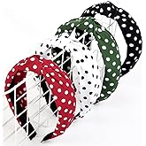 Huachi Polka Dot Headbands for Women Trendy Knotted Headbands for Girls Christmas Cute Top Knot Head Bands for Women's Hair Non Slip Fashion Hair Accessories for Women Girls