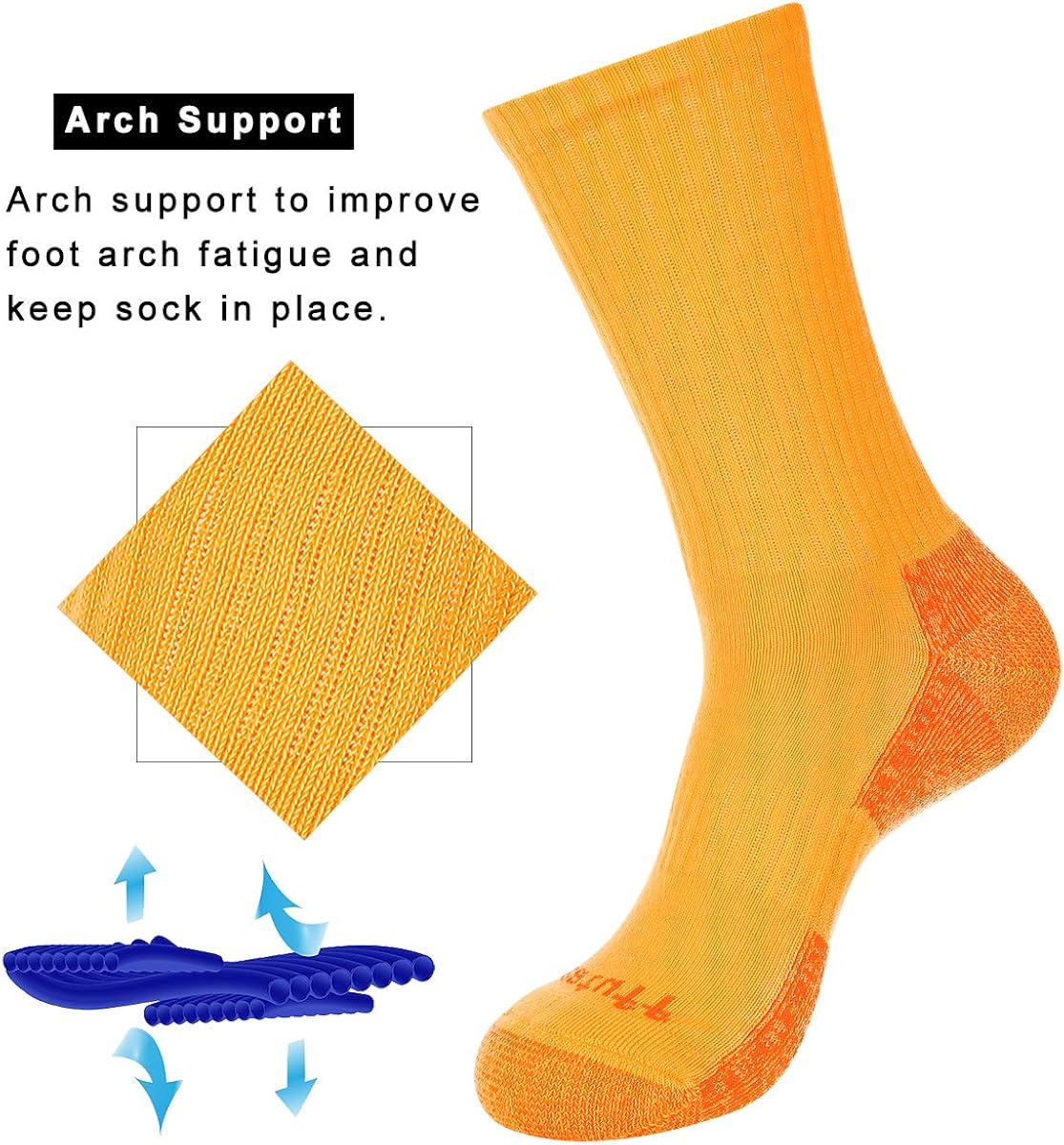 Heatuff Women's 6 Pack Performance Athletic Cushioned Crew Socks With Reinforced Heel & Toe at  Women’s Clothing store