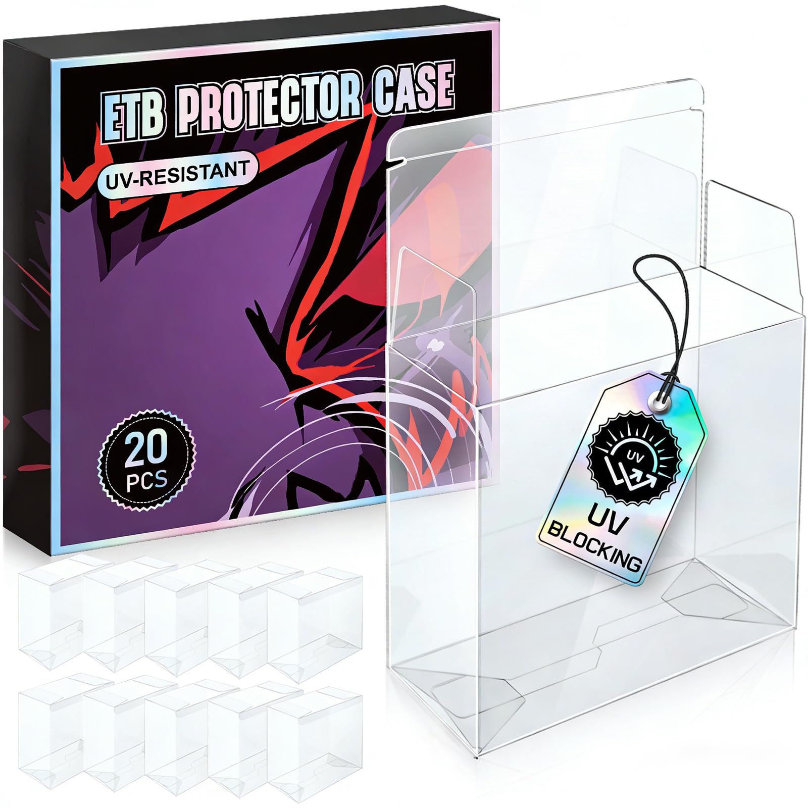 Photo 1 of ?20 Pcs UV-Blocking?ETB Protector Case, Elite Trainer Box Protector, ETB Box Plastic Display Case-Compatible with Elite Trainer Boxes, 0.5mm Thick, Scratch-Resistant Material