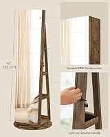 SONGMICS 6 LEDs Full-Length Mirror Jewellery Cabinet JJC007X01 Rustic Brown view 9