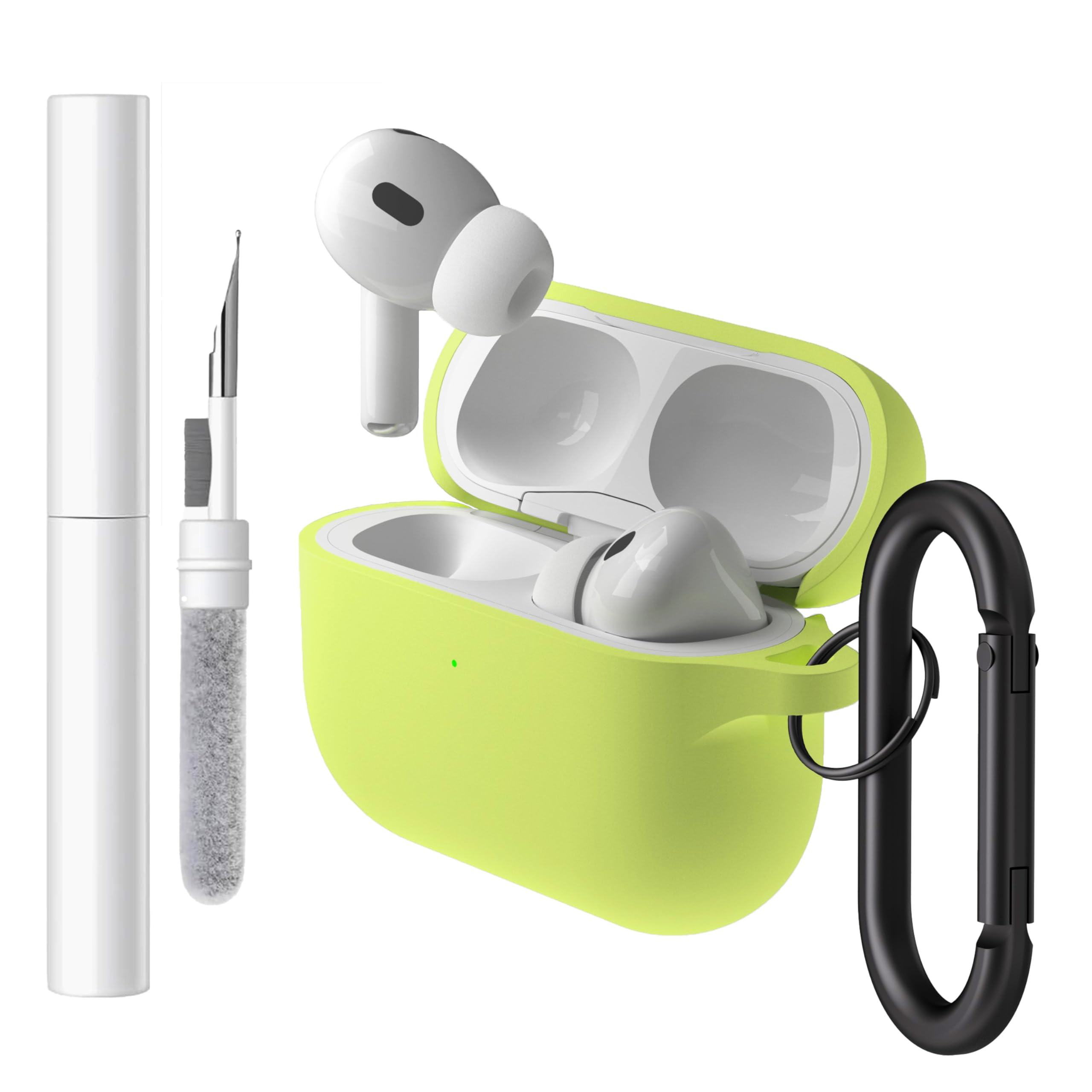Photo 1 of Brujula Case for AirPods Pro 3 Case Silicone Protective Cover Compatible with AirPods Pro 3rd Generation 2025 (Yellow Green)