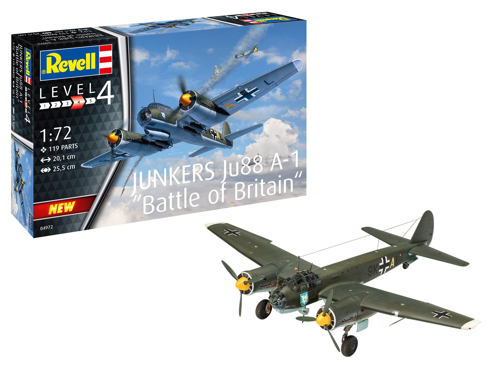 Revell 04972 Junkers Ju88 A-1 "Battle of Britain 1:72 Scale Unbuilt/Unpainted Plastic Model Kit
