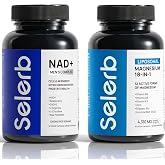 Selerb NAD+ Supplements for Men &amp; 18 in 1 Magnesium Complex &ndash; Cellular Energy, Muscle, Sleep &amp; Bone Support with Nitric Oxide, Resveratrol, CoQ10, Liposomal Magnesium, D3 &amp; K2