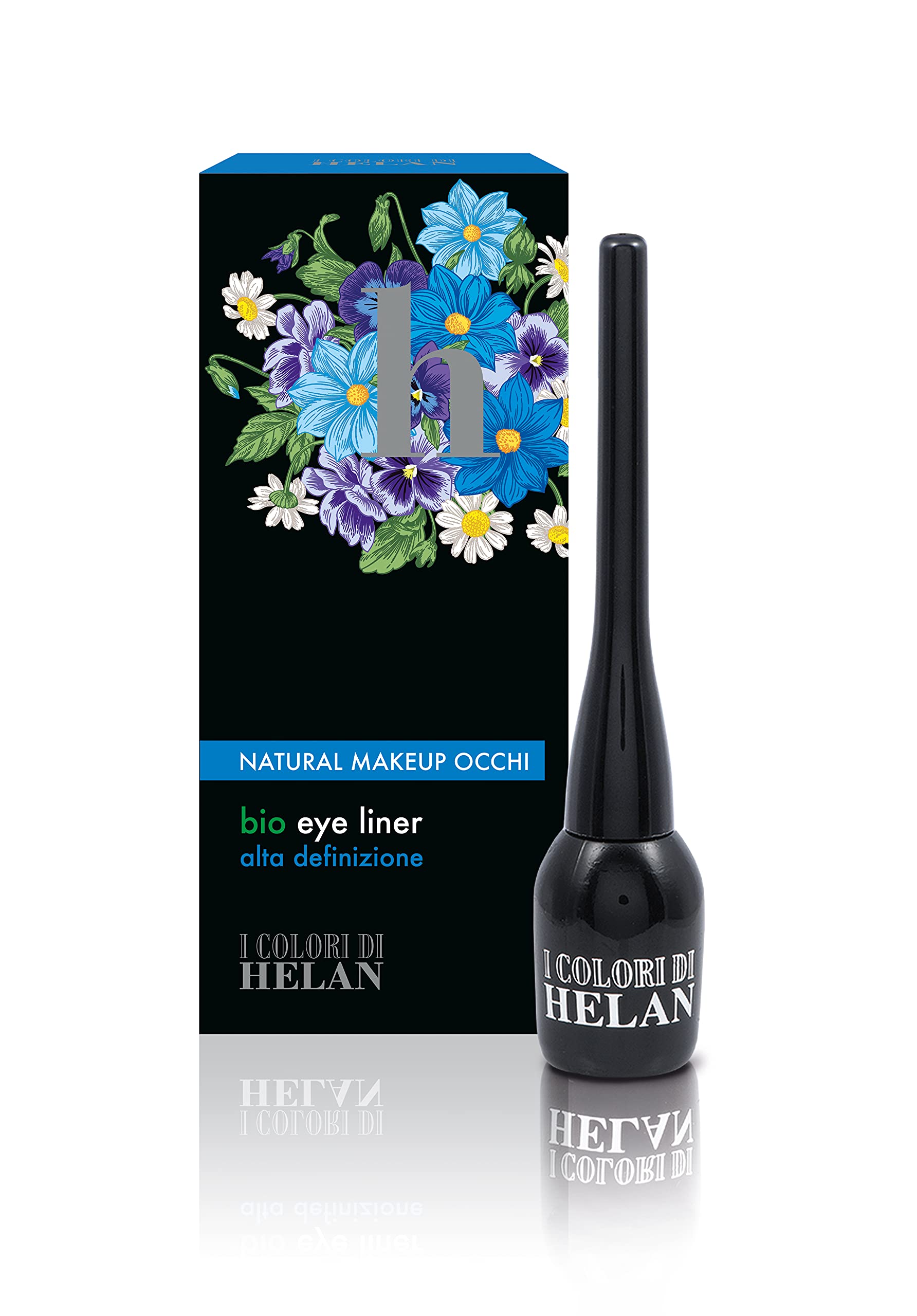 Helan I Colori - Liquid Eyeliner with Precision Brush, Smudge-Proof, Buildable and Long-Lasting - Black Eye Liner for Your Makeup to Enhance and Define the Eyes - Made in Italy, 3 ml