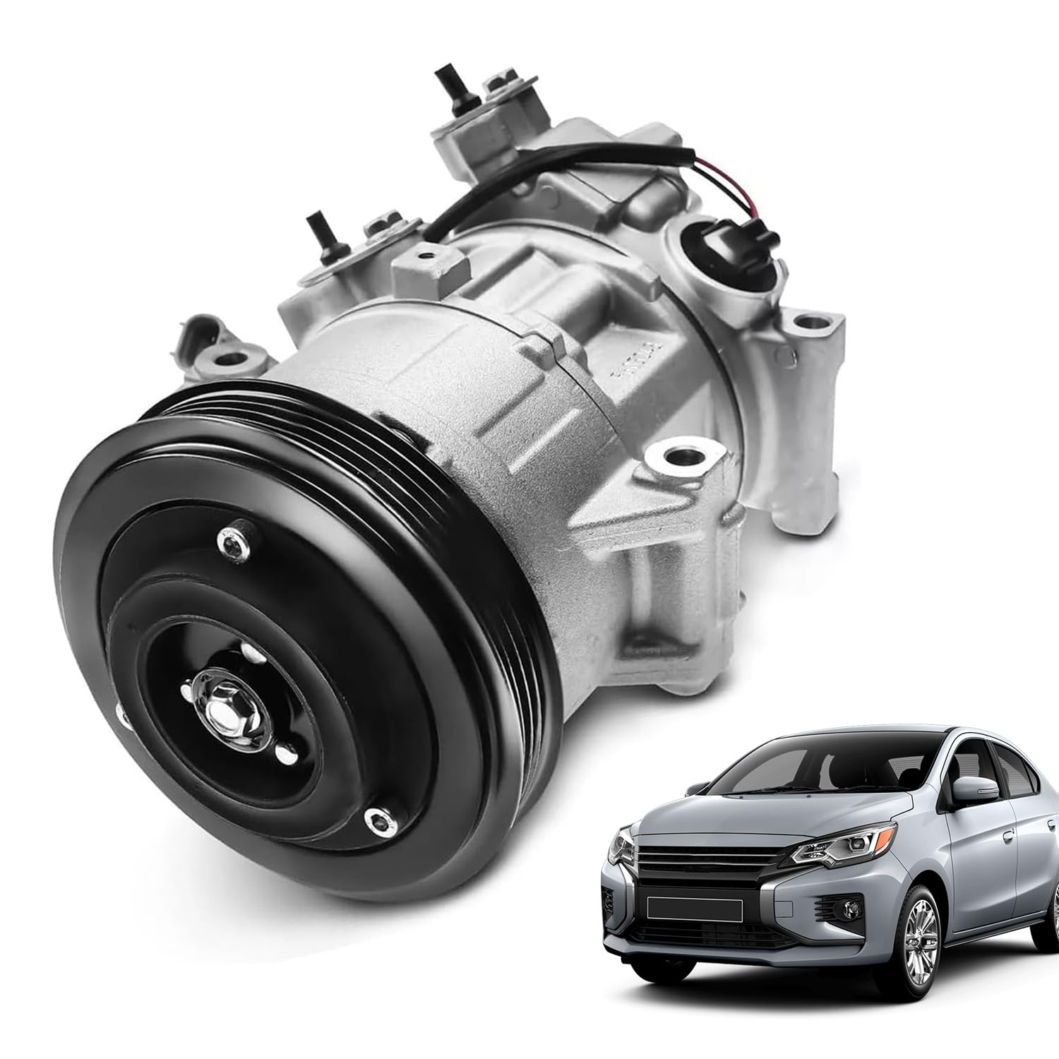 Photo 1 of 12V A/C Compressor with Clutch Compatible for Toyota Yaris 2007-2012 L4 1.5L Replaces 88310-52481 8831052481 Air Conditioning Compressor