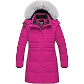 CTFASHION Girl's Winter Coats Kids Long Puffer Jacket Heavy Parka Warm Fleece Ski Outerwear with Removable Fur Hood