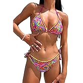ALLHANA Sexy Bikini Sets for Women Two Piece Swimsuit - String Triangle Bikini Cheeky Boho Gold Brazilian Style Low Rise