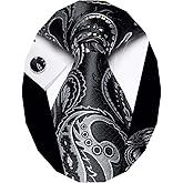 YourTies Paisley Tie Sets Floral Necktie Handkerchief Cufflinks Set Silk Woven Ties Business Wedding Party