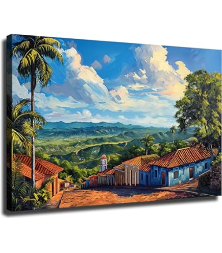 Amazon.com: Puerto Rico Wall Art, Mountain Farms Landscape Wall