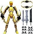 (Assembly Completed) T13 Action Figure Set, Titan 13 Robot Action Figure,3D Printed Robot 13 Action Figure, Lucky 13 Set,Gift for Collectors Desktop Decorations, Dummy 13 Set, Gold Black