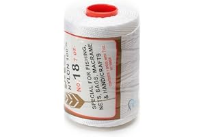 LA ESPIGA Espiga No.18-100% Nylon Omega String Cord for Knitting and Crochet - 01 White